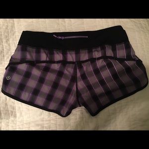 Plaid purple lululemon shorts. Inseam 2 1/2 inch